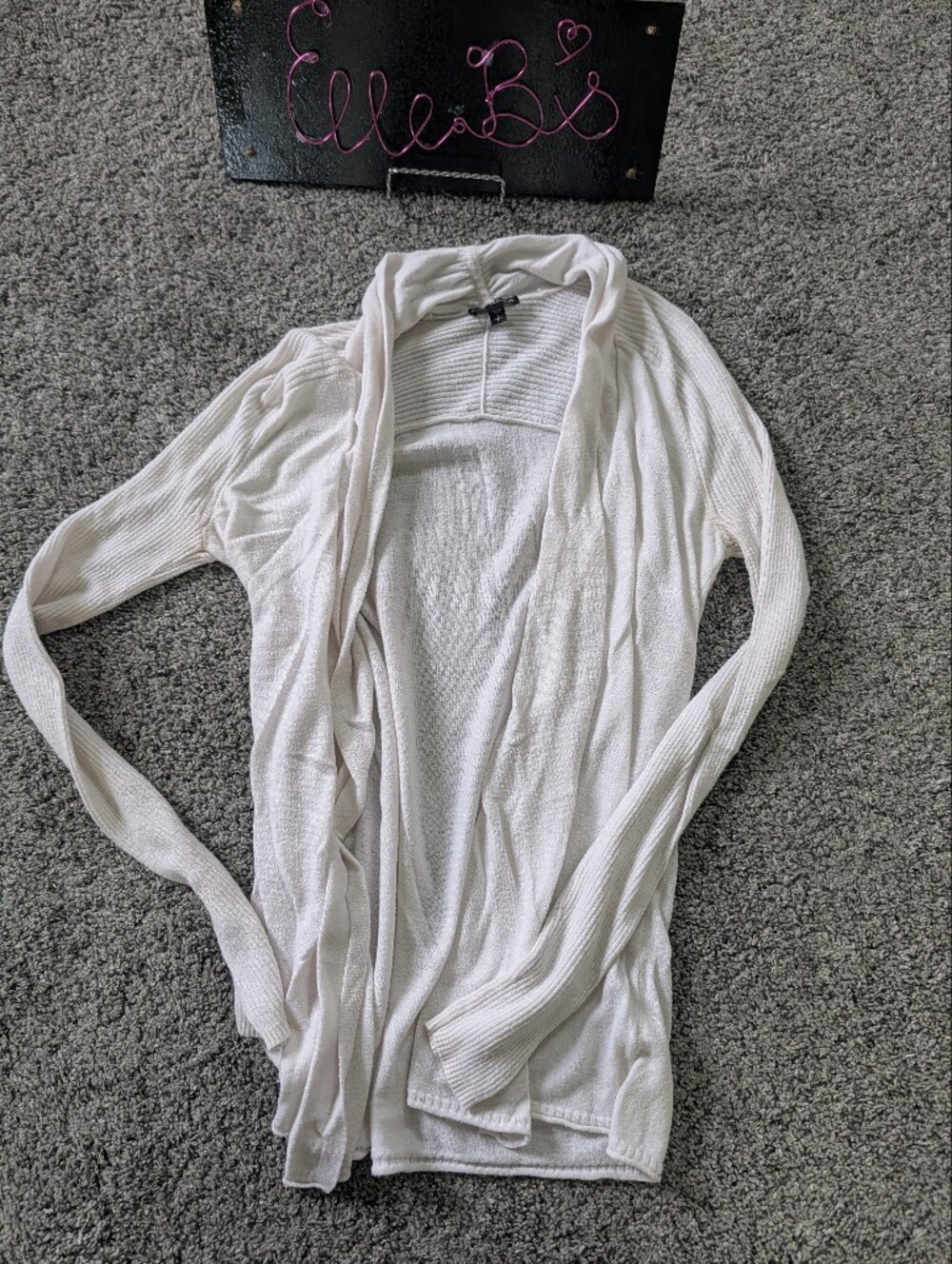 Used Condition Express Women's Open Front Lightweight Cardigan in White S